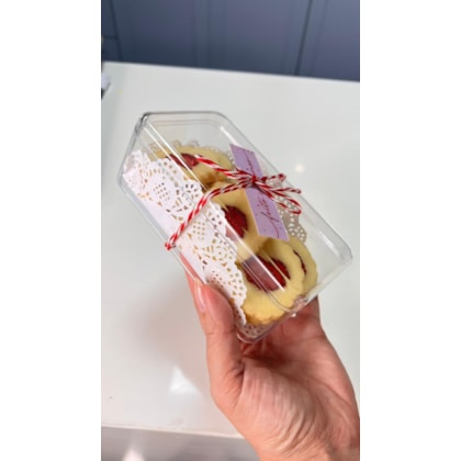 Kit Embalagem Cristal Com Twine e Papel Rendado