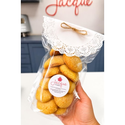 Kit Embalagem para Biscoitos Pouch, Papel Rendado e Cordão Rústico