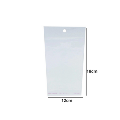 1000 Unidades Saco Adesivado c/ Furo 12x18