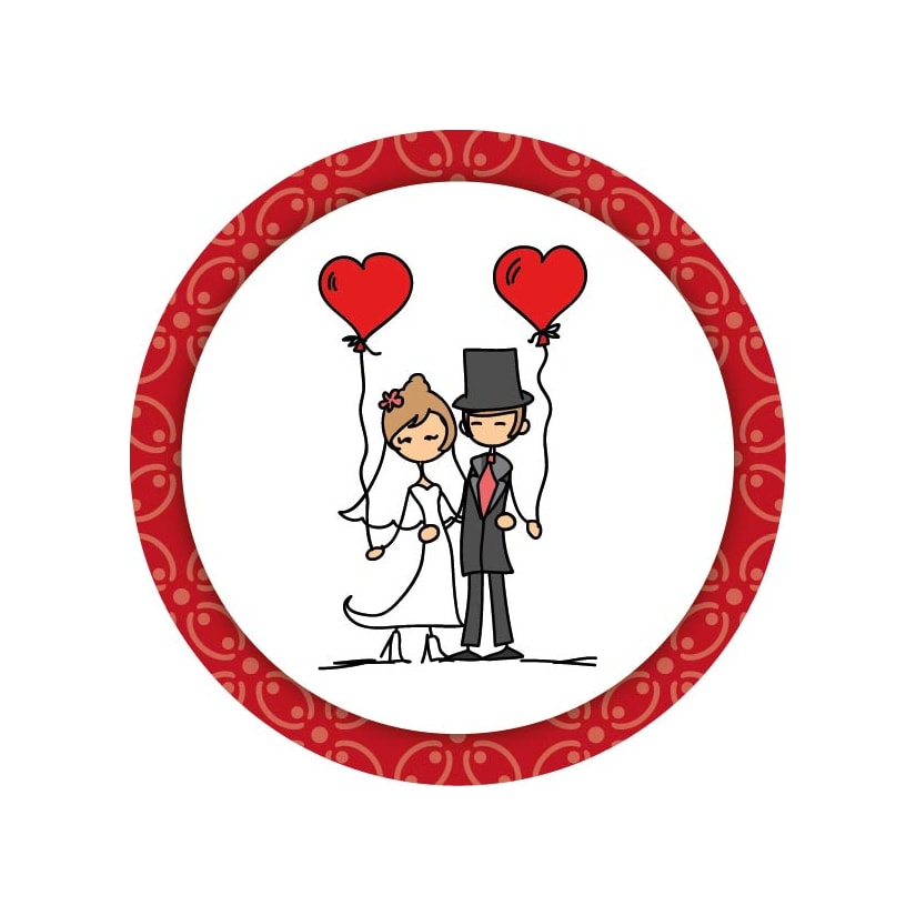Adesivo Redondo - Casamento