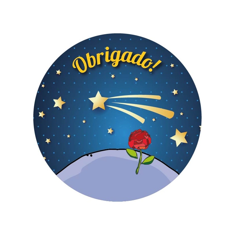 Adesivo Redondo - Príncipe e a Rosa