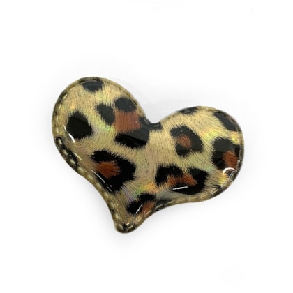 Aplique Coração Animal Print Pacote 2 Unidades