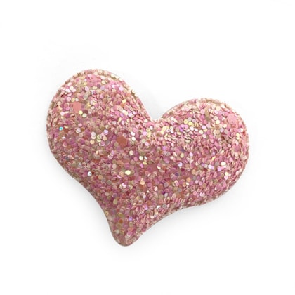 Aplique Coração Glitter Rosa Pacote 2 Unidades