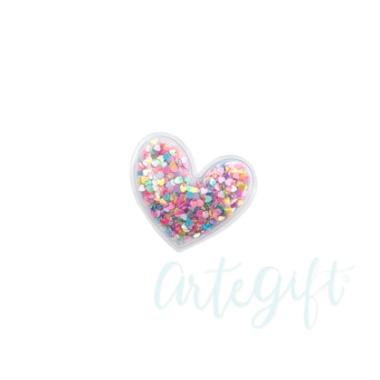 Aplique Coração Incolor Colors Pacote 2 Unidades