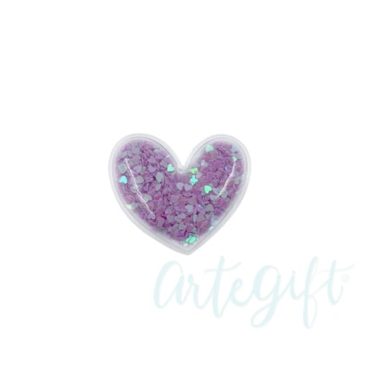 Aplique Coração Incolor Lilás Pacote 2 Unidades