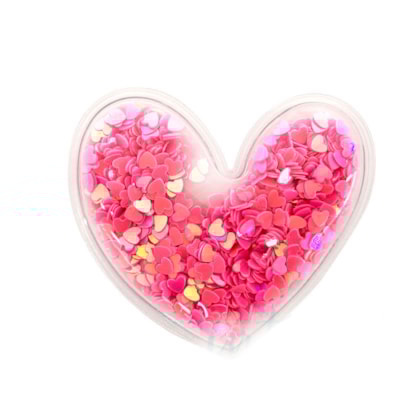 Aplique Coração Incolor Pink Pacote 2 Unidades