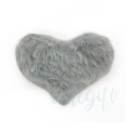 Aplique Coração Pelo Cinza Big Pacote 2 Unidades