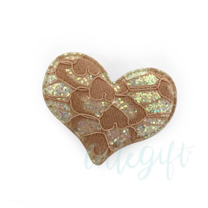 Aplique Coração Rendado Branco/Nude Pacote 2 Unidades