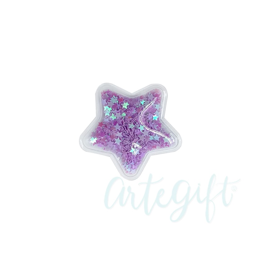 Aplique Estrela Incolor Lilás Pacote 02 Unidades