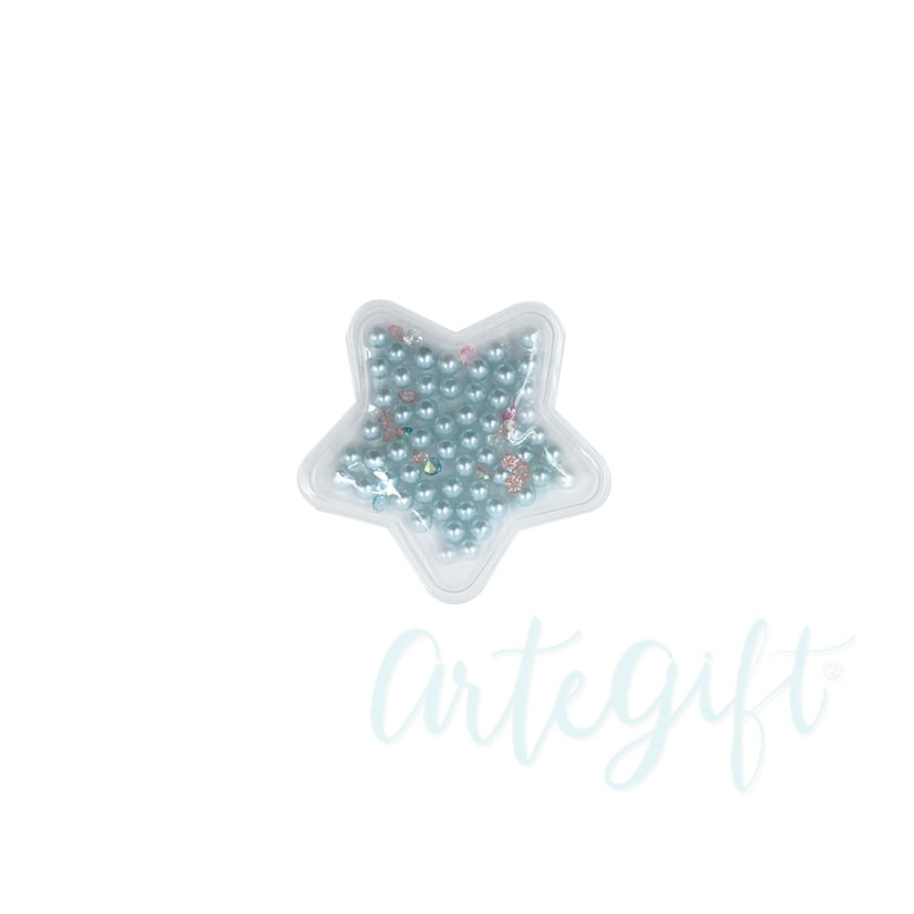Aplique Estrela Incolor Pérola Azul Pacote 2 Unidades