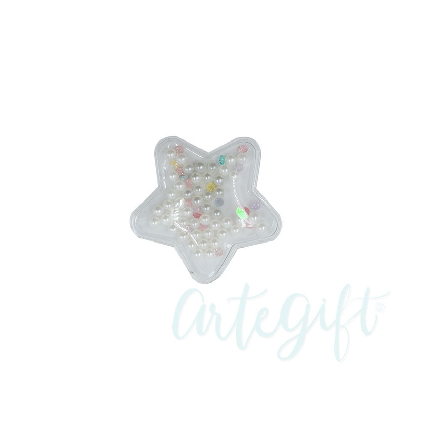 Aplique Estrela Incolor Pérola Pacote 02 Unidades