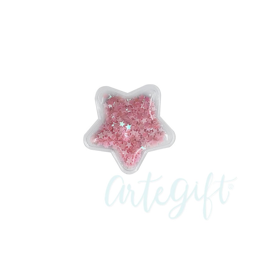 Aplique Estrela Incolor Rosa Pacote 02 Unidades