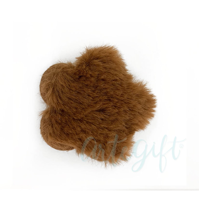 Aplique Flor Pelo Marrom Big Pacote 2 Unidades