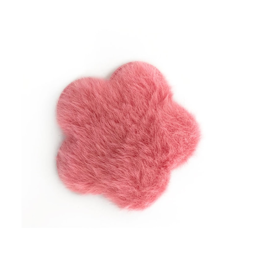 Aplique Flor Pelo Rosa Big Pacote 2 Unidades