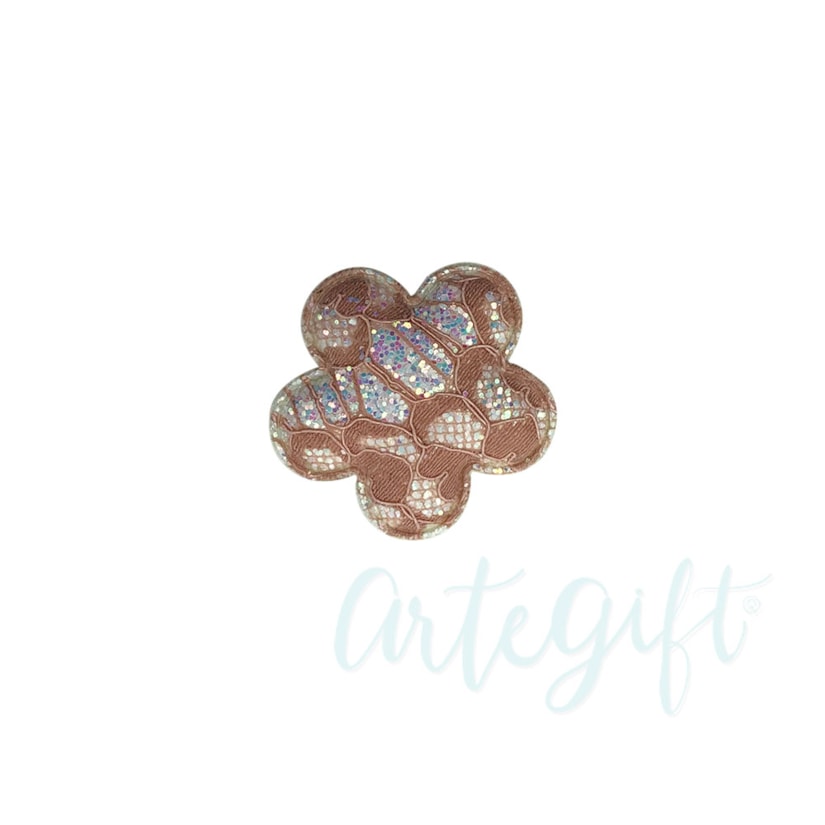 Aplique Flor Rendada Branco/Nude Pacote 2 Unidades