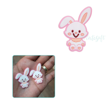 Aplique Silicone Coelho Pacote 4 Unidades
