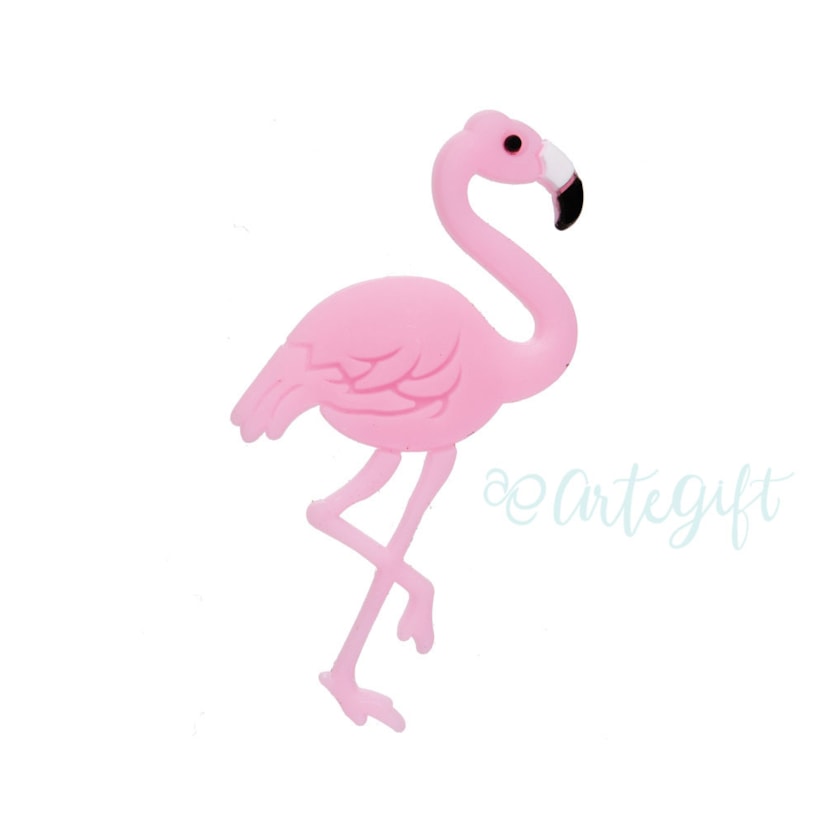 Aplique Silicone Flamingo Pacote 4 Unidades