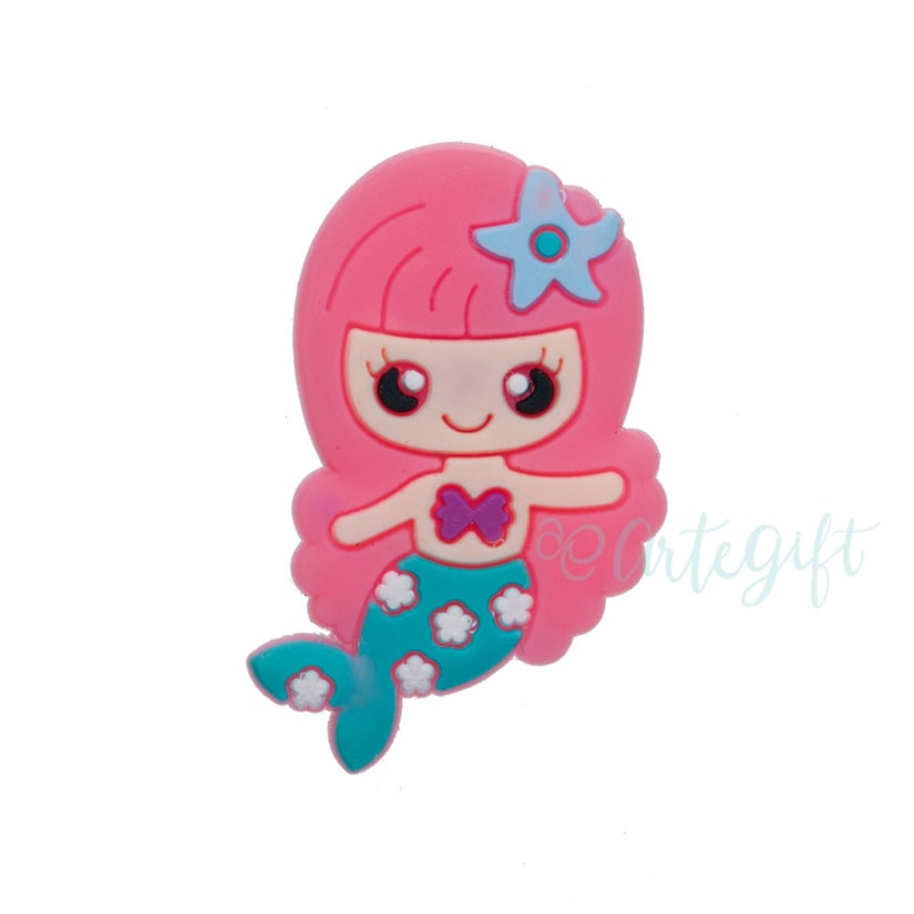 Aplique Silicone Sereia Estrela Pacote 4 Unidades