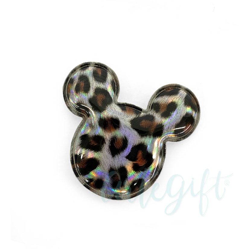 Aplique Urso Animal Print Prata Pacote 2 Unidades
