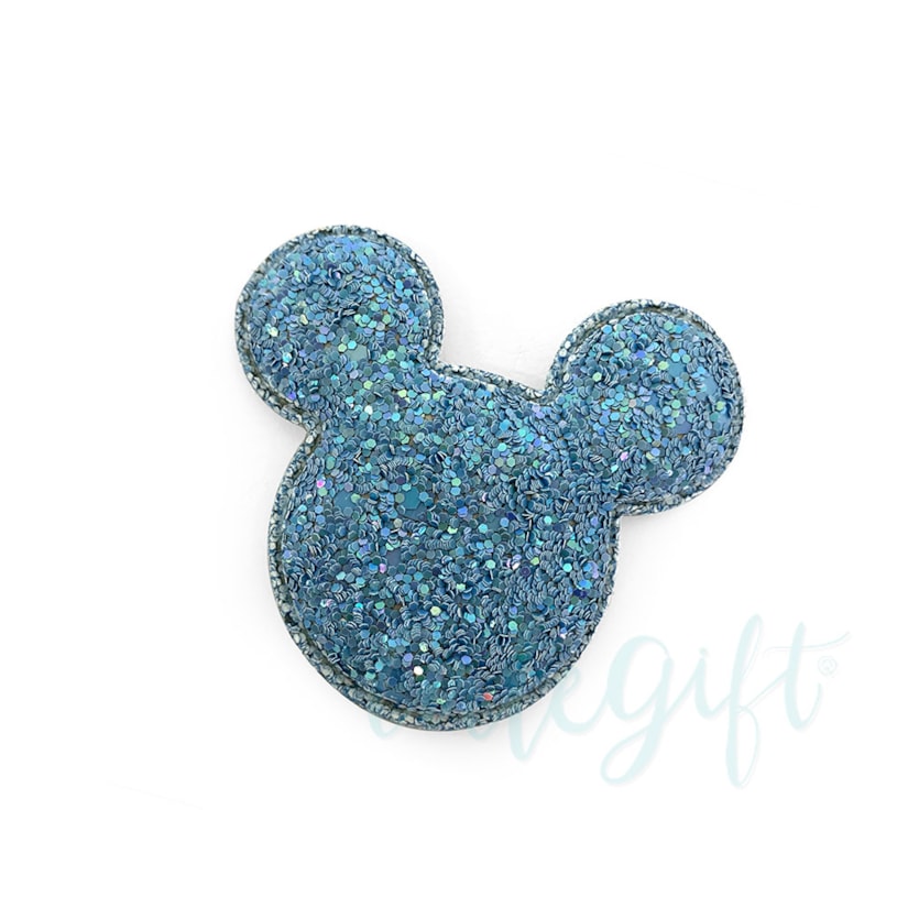 Aplique Urso Glitter Azul Pacote 2 Unidades