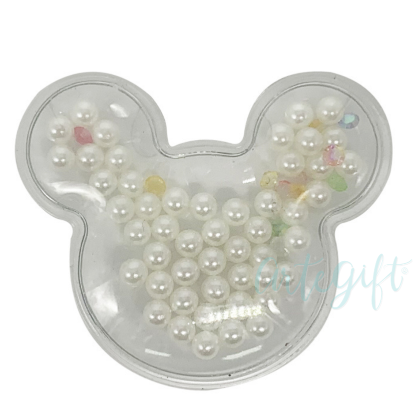 Aplique Urso Incolor Pérola Branca Pacote 2 Unidades