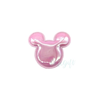 Aplique Urso Nacarado Rosa Pacote 2 Unidades
