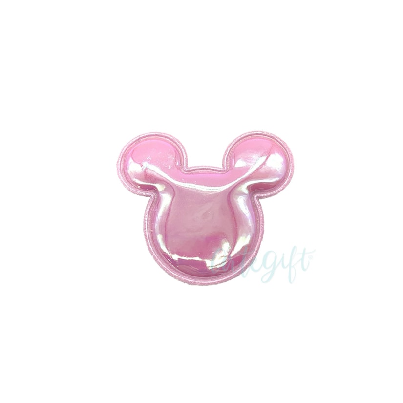 Aplique Urso Nacarado Rosa Pacote 2 Unidades