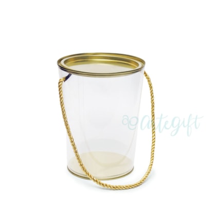 Balde Cônico Transparente Ouro