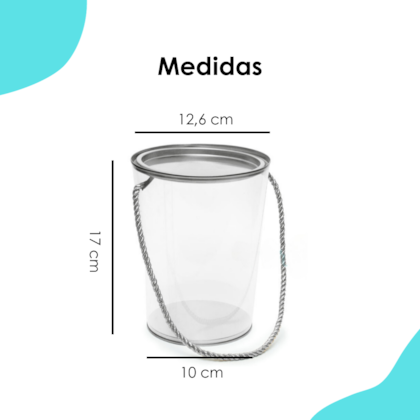 Balde Cônico Transparente Prata