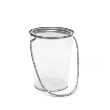 Balde Cônico Transparente Prata