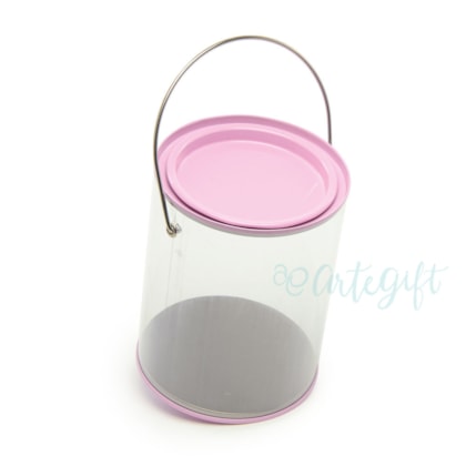 Balde Grande Acetato Rosa