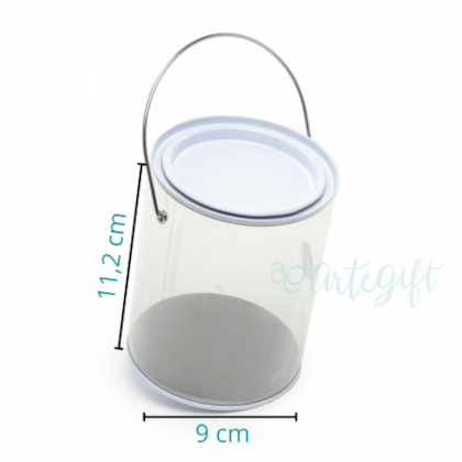 Balde Grande Transparente Branco