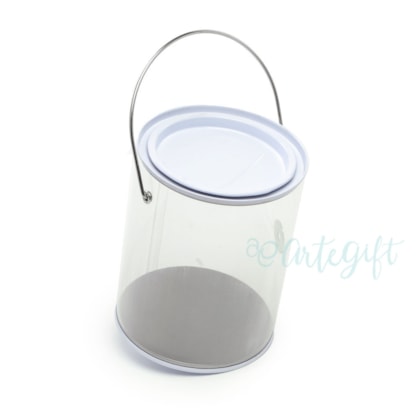 Balde Grande Transparente Branco
