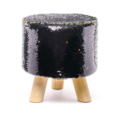 BANQUETA PAETE DOURADA/PRETA 27X28CM - UNIDADE