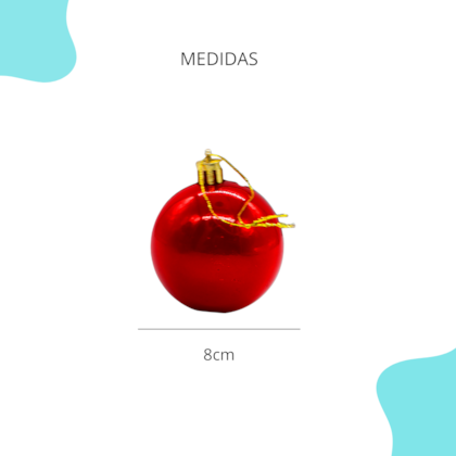 Bola Natal 8CM - 12 Unidades