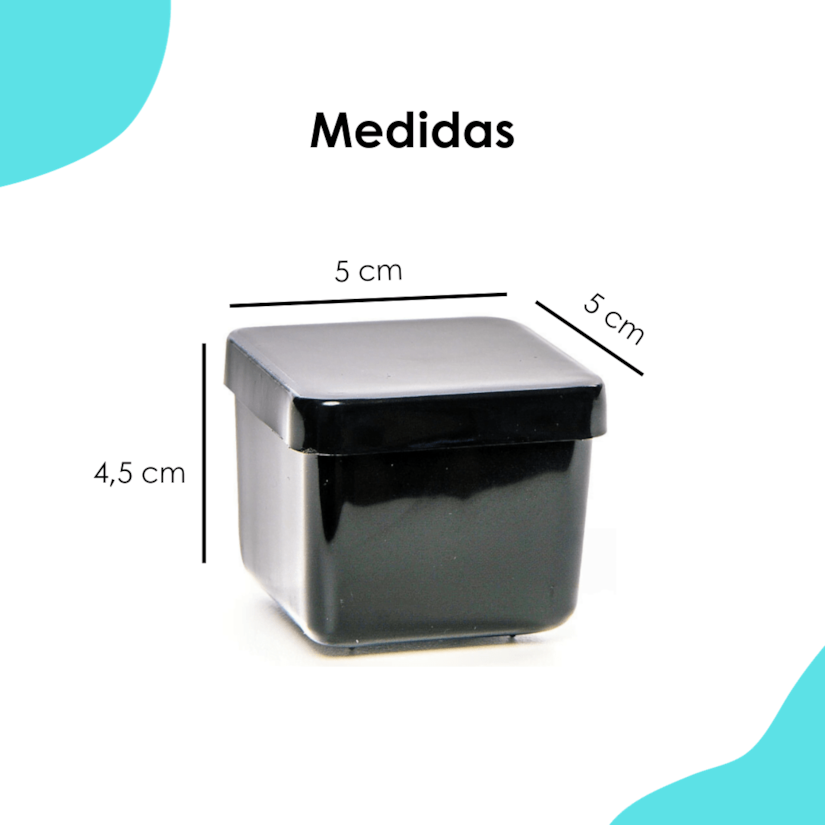 Caixa Acrilica Cristal Quadrada Preta 5x5