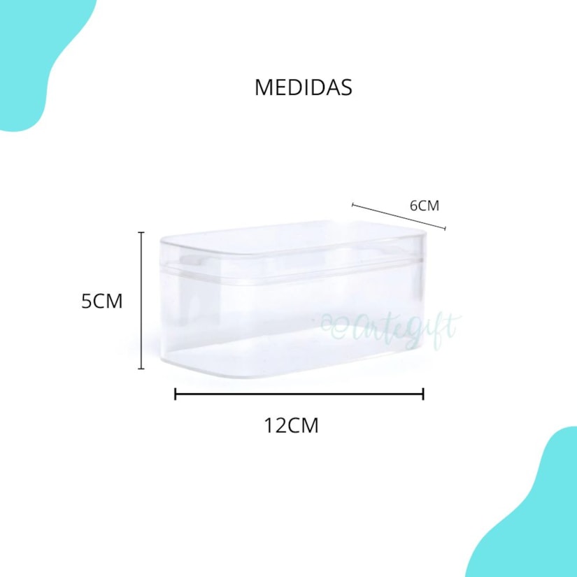 Caixa Acrílica Cristal Retangular 12X6CM