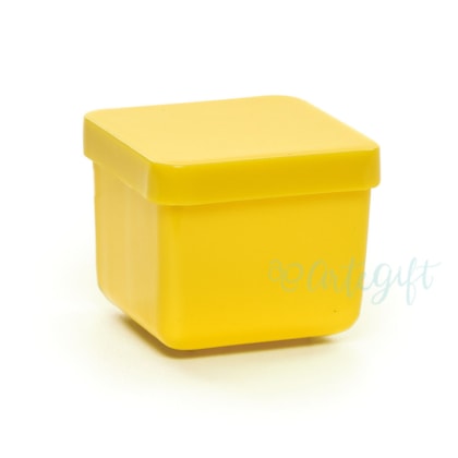 Caixa Acrílica Quadrada Amarela 5x5CM