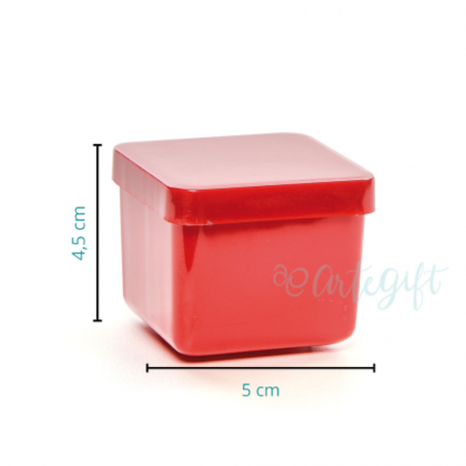 Caixa Acrílica Quadrada Vermelha 5x5CM