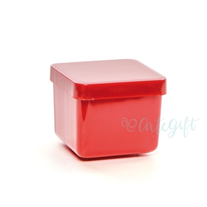 Caixa Acrílica  Quadrada Vermelha 5x5CM