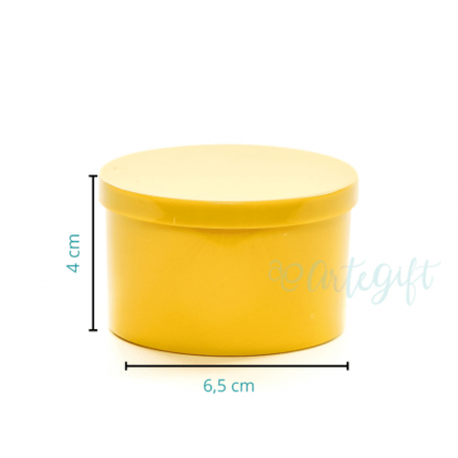 Caixa Acrílica Redonda Amarela 6,5X4CM