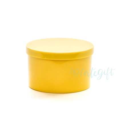 Caixa Acrílica Redonda Amarela 6,5X4CM