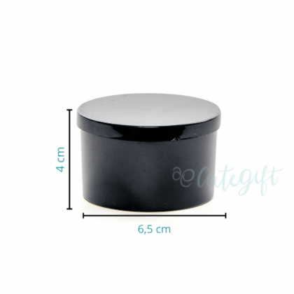 Caixa Acrílica Redonda Preta 6,5X4CM