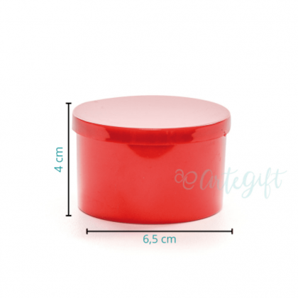 Caixa Acrílica Redonda Vermelha 6,5X4CM