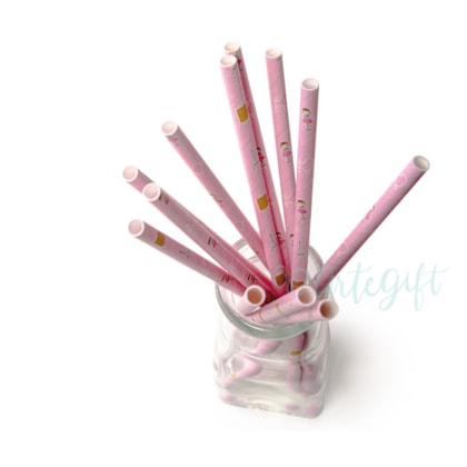 Canudo de Papel Estampa Menina