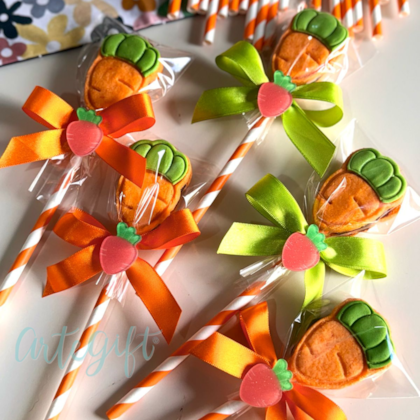 Canudo de Papel Listrado Laranja