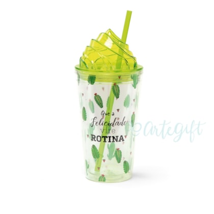 COPO MILK SHAKE CACTO 500 ML - UNIDADE