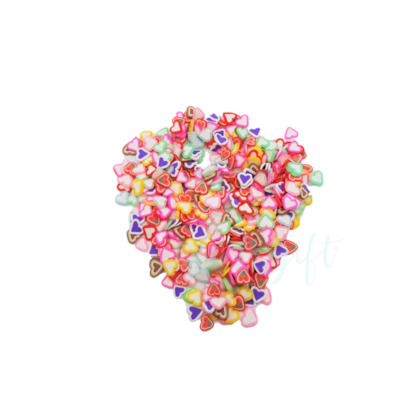 Coração Desenhado Fimo Fatiado 10 Gramas