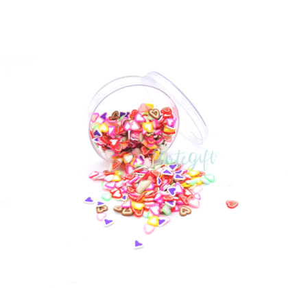 Coração Desenhado Fimo Fatiado 10 Gramas