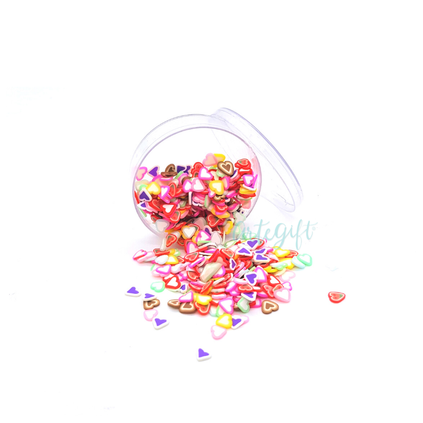 Coração Desenhado Fimo Fatiado 10 Gramas